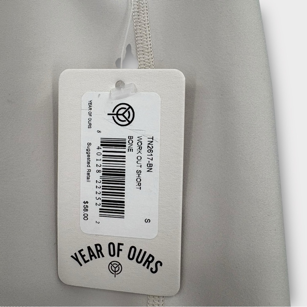 Year of Ours High Rise Bike Short 5.5” In Bone Women’s Size S NWT - Picture 2 of 4